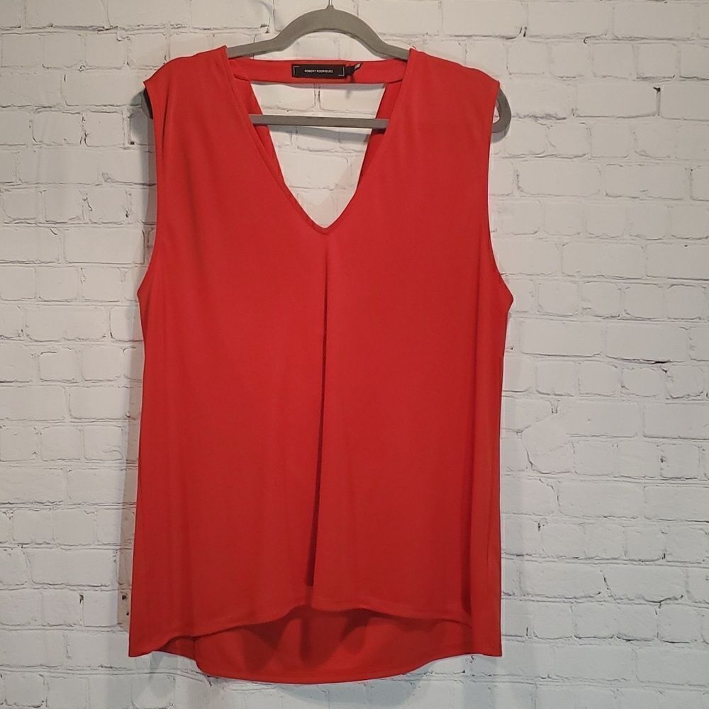 Robert Rodriguez red drape back sleeveless top